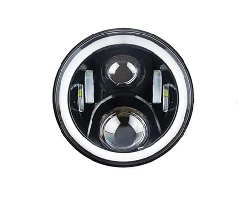 Faro Led Motocicleta Faro Delantero LED Redondo para Motocicleta, Luz Alta Y Baja, 7 Pulgadas(60w Black1)