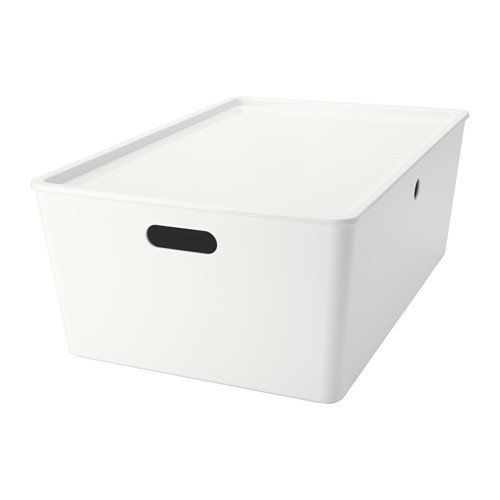 Ikea Caja con tapa, en color blanco, 37 x 54 x 21 cm.