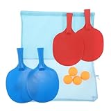 Toyvian Tischtennisschläger mit Paddeln in Rot und Blau Bällen Leicht Dicke Ausführung...