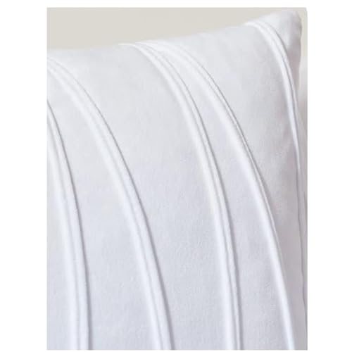 Image of Amazon Brand - Umi Decorative Striped Throw Pillow Covers 16 X 16 Inch,Soft Solid Velvet Pillow Covers Cushion Case with Zigzag Pattern for Sofa Bedroom 40 X 40 Cm (Pack of 5) White