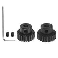 sourcing map 32P gehärteter Ritzelmotor-Zahnradsatz, 2 Stück, 21 Zähne, 22 Zähne, passend für 5 mm RC-Motorwelle, 0,8 metrische Teilung, 32-Teilungszahnräder, mit Innensechskantschlüssel