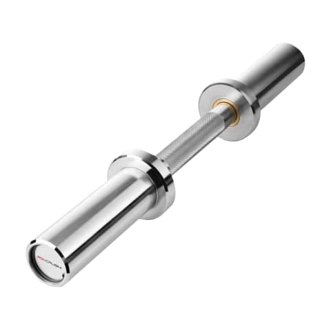 Iron Crush Olympic Dumbbell Handle - Loadable Bar with 1.2mm Medium Knurling - Heavy-Duty Alloy Steel with Chrome - 28mm Shaft Diameter, 20" Bar Length - Weightlifting Accessories - 400lb Capacity Cover