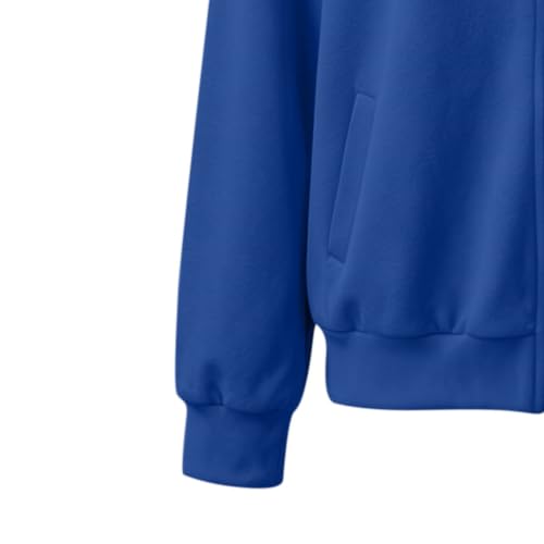 PXQIRMR Sweatshirt for Women Zip Up Long Sleeve Bomber Jacket Blue - image 7