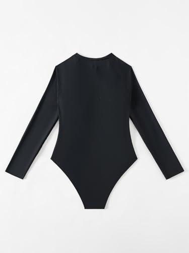 SEGT Girl's One Piece Rash Guard Long Sleeve Swimsuits Bathing Suit2