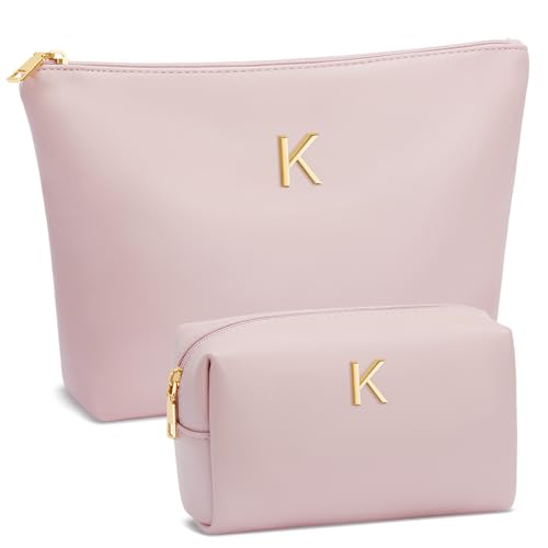 CLOUDWINGS Easter Basket Gifts for Women Girlfriend Initial Makeup Bag