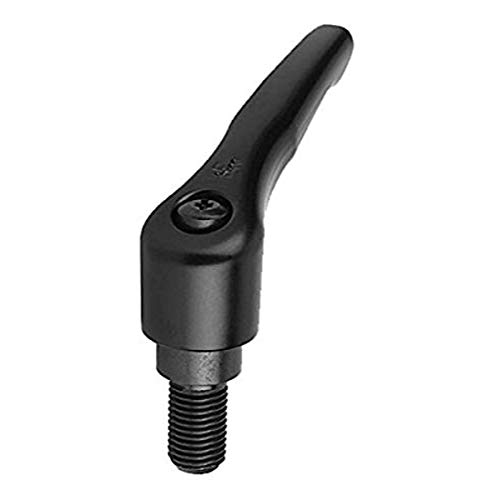 Kipp 06460-3081X40 Zinc Adjustable Handle with M8 External Thread, Modern Design Style, Steel Components, Metric, Black Satin Powder-Coated Finish, Size 3, 40 mm Screw Length