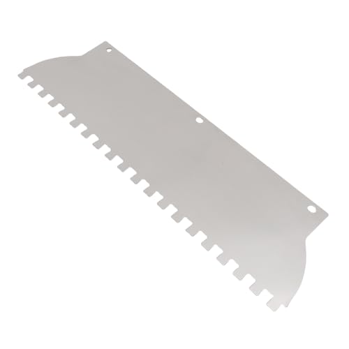 Llana Dentada Llana Dentada Cuadrada para Baldosas y Pisos Llanas de Acero Inoxidable Herramientas para Enlucido Llanas de Piso con Margen (400 mm)