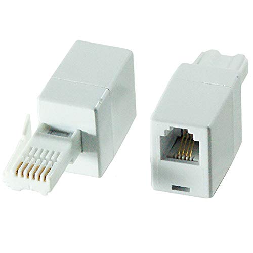 Loops 6 Pin BT Plug to RJ11 Female Socket Converter Adapter – Fax Modem Router Telephone