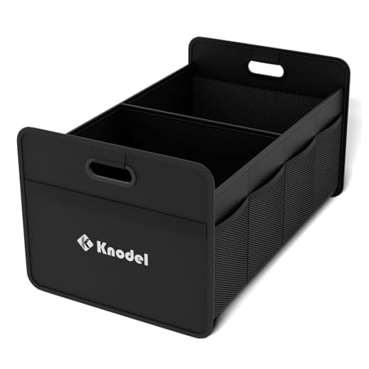 K KNODEL Car Trunk Organizer, Foldable Organizer for Car, Automotive Consoles & Organizers, Storage with Reinforced Handles (Small, Black)