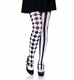 LEG AVENUE 7720 - Harlequin Pantyhose, Einheitsgröße (EUR 36-40), Schwarz-Weiss
