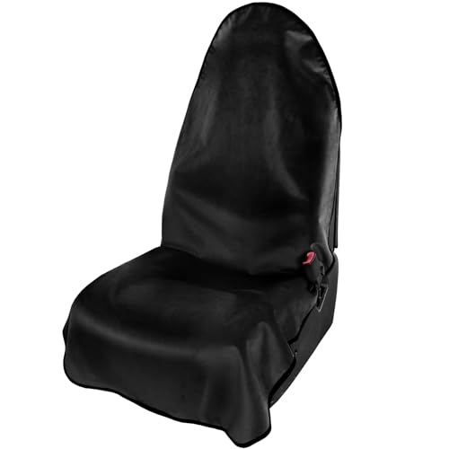 Image of Leader Accessories Velvet Waterproof Car Seat Cover Black Anti-Slip for Gym Workout, Running, Swimming, Beach and Hiking, Universal Bucket Seat Protector for Cars, SUVs and Trucks