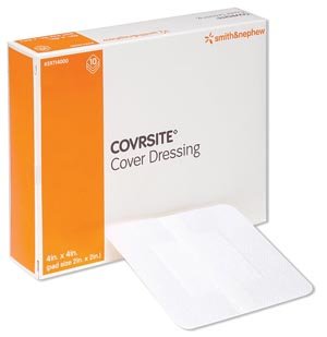 Coversite - Adhesivo absorbente para heridas, cubierta de 2 x 2 almohadillas de 4 x 4 en total, 10 unidades