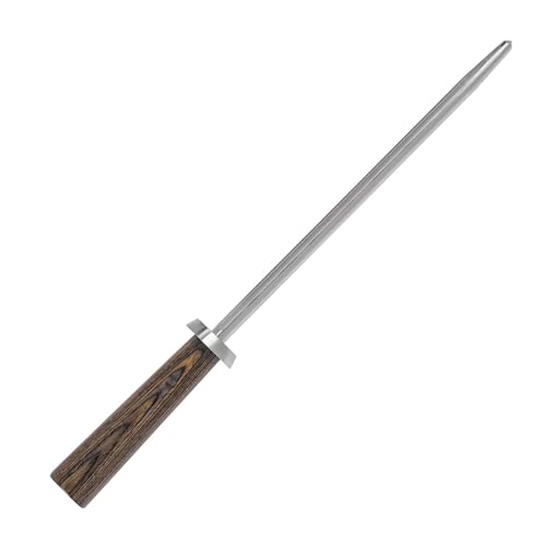 Shun Kanso 9' Combination Honing Steel, Smooth and Micro-Ribbed Honing Rod, Built-In Angle Guide, Pakkawood handle, Japanese Knife Sharpener for Professional and Home Chefs