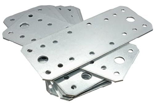 10pcs Mending Plates Joining Flat Metal Fixing Sheet Brackets Wood 140x55x2mm