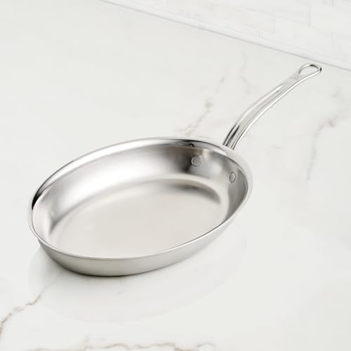 Image of Hestan Provisions - Oval Fish Pan Tri-Ply Stainless Steel, 2.12 Quart (12.5 x 9 inch) Induction compatible & Dishwasher Safe