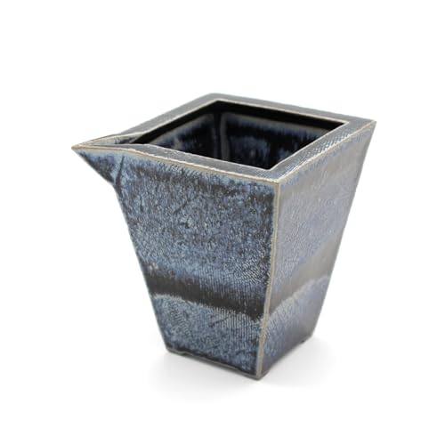 山下陶房 山下秀樹 銀化天目(ぎんかてんもく) 角片口 (中・1.5合) 【単品販売】 冷酒 熱燗 ぬる燗 日本酒器