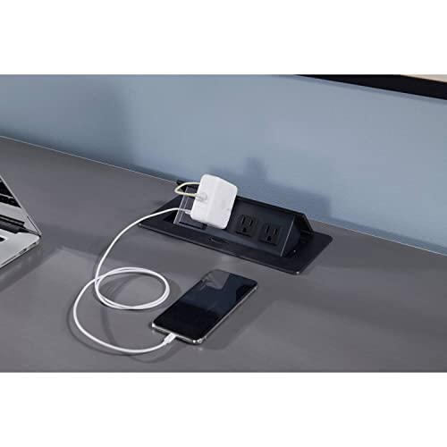 Martin Svensson Home Del Mar White And Grey 48" Fingerprint Lock Desk #TOP2