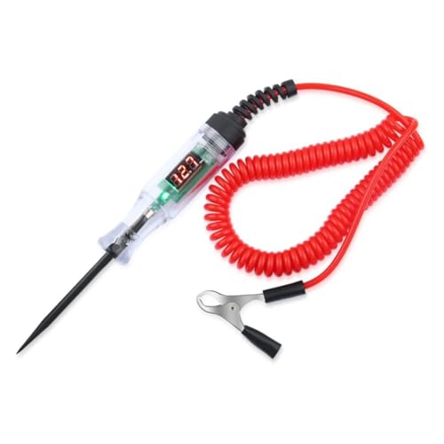 YFFSFDC 車用回路電圧テスター デジタルDC3-48V検電 性能テストペン型コード付 LEDオートテスター 通電・極性・導通確認タイプ 車用診断ツール 自動車整備ツール