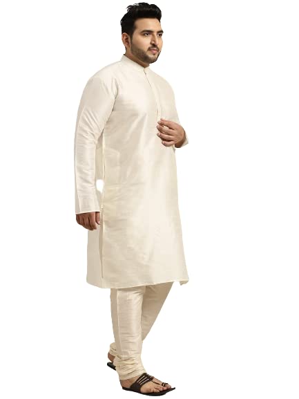 Sojanya Men's Silk Blend Off White Kurta & churidaar Pyjama Silk Blend Nehrujacket Set3