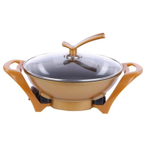 Xyanzi dianzhuguo 5.2L Multi-function Electric Cooker for Home Cooking And Cooking Non-stick Pan for 1-5 People 32cm/34cm 1500W Yellow (Size : 34cm)
