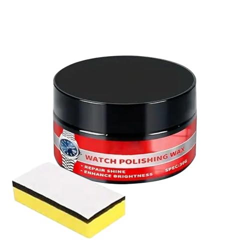 時計ガラス研磨剤 | スポンジ付き傷除去修理工具 | 金属 フレーム 再生 クリーム - 真鍮 ステンレス 樹脂 鋼 エポキシ ジュエリー リング 用