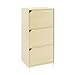 Furinno 11206SBE Pasir 3 Tier Bookcase with Door with out Handle, Steam Beech