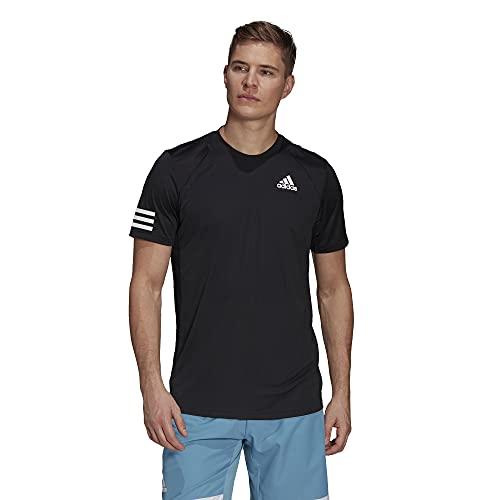Image of adidas Originals Mens Club Tennis 3-Stripes Tee Black/White Medium