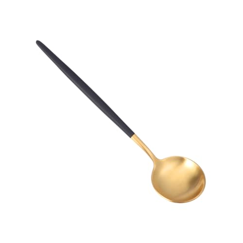 Cabilock 1pezzi Cucchiaio in Acciaio Inox Per Posate Da Tavola Cucchiaio Portoghese in Titanio Di Posate in Acciaio Inox Da Tavola Senza Motivi Antiruggine e Durevole Per Uso Quotidiano