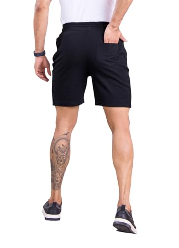 Image of Men's Cotton Regular Fit Casual Shorts with Side Zipper Pockets, Design for Casual, Gym and Sporty Looks