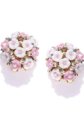 Image of YouBella Jewellery for Women Gold-plated Floral Stud Tops Earings Earrings for Women & Girls