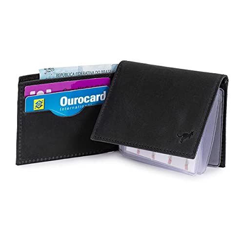 Carteira Couro Legítimo Porta Cnh/cartões/cédulas C/plástico (Preto)