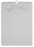 Bastelkalender immerwährend FSC® DIN A4 zum Selbergestalten sanftweiß • Nachhaltiger DIY-Wandkalender zum Aufhängen • extra dicker 250 g/m² Recycling-Karton • ohne Jahr • Wandplaner • Kalender