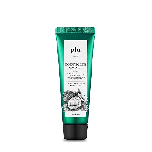 plu Walnut Body Scrub, 3-in-1 Total Care Solution, Exfoliate Moisturize and Glow, [Coconut/50g]