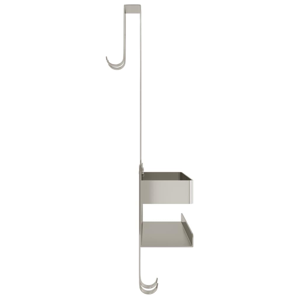 Cesta de ducha colgante de acero inoxidable cepillado 304 con diseño 2 en 1 para baño, con amplio espacio de almacenamiento, soporta hasta 20 kg, adecuado para puertas de ducha de hasta 25 mm