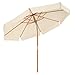 Produktbild SONGMICS Holz-Sonnenschirm, Ø 300 cm, Marktschirm, UV-Schutz UPF 50+, Gartenschirm, Terrassenschirm, Sonnenschutz, ohne Ständer, Outdoor, für Garten, Balkon und Terrasse, Beige GPU32BE