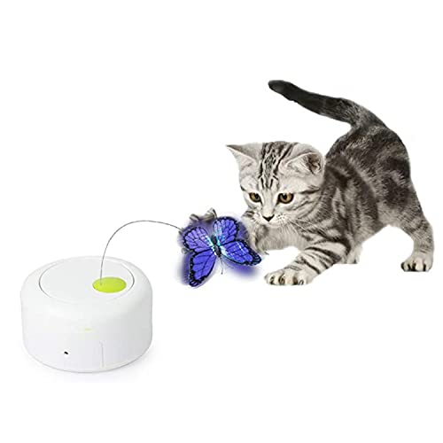 ALL FOR PAWS Interactives Cat Teaser Toy Catnip Toy Flutter Bug Cat Wand Toy Cat Fun Playing Toys Kitten Toys (Shiny Butterfly)