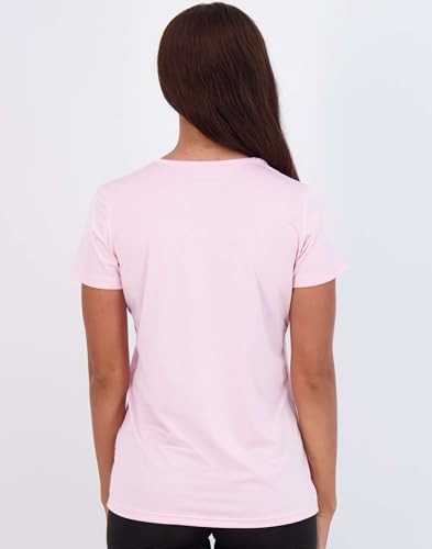 Image of Real Essentials 5 Pack: Women's Dry Fit Tech Stretch Short-Sleeve Crew Neck Athletic T-Shirt Available in Plus Size Set Medium