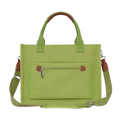 Image of FIORETTO Womens Canvas Tote Bag Purse with Individual Compartment, Zipper Top, Reinforced Bottom & Luggage Sleeve