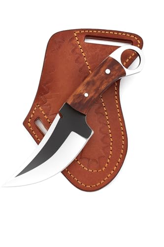 Fixed Blade Hunting Forged Tracker Knife - 8 Inches Carbon Steel Razor Sharp Blade Full Tang