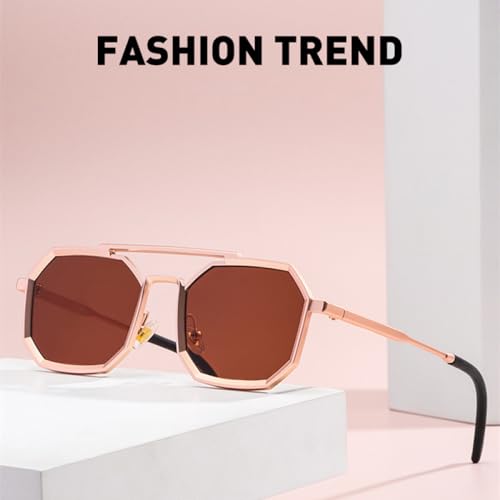 Lunettes de soleil double pont carré pour vos sorties urbaines mode rétro