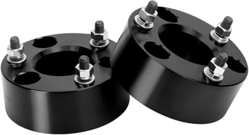 Image of Dynofit 3 Inch Front Leveling Lift Kit, Strut Spacers Compatible with 2006-2026 Dodge Ram 1500 4WD, 2005-2007 & 2009-2011 Dodge Dakota, 2006-2009 Mitsubishi Raider | Set of 2 Black Lift Spacers