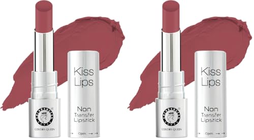 Image of Colors Queen Kiss Lips Matte Lipstick | Smudge Proof & Non Transfer | Creamy Matte Long Stay Lipstick for Women (15 - Rouge) (Pack of 2)
