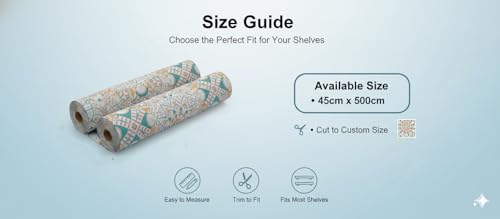 Image of Dribble EVA Shelf Liner Mat 45x500cm Roll, Non Slip Drawer & Cabinet Liner for Kitchen, Waterproof Oilproof Washable Fridge Mat, Anti Skid Cupboard Wardrobe Multipurpose Mat (Green /Yellow mandala Art)