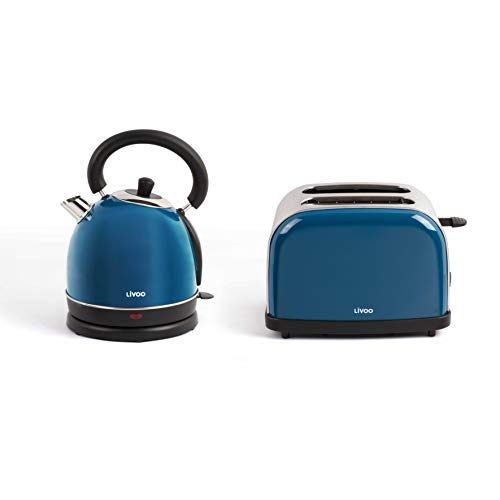 Preisvergleich Produktbild Livoo Breakfast Set Wasserkocher & Toaster Dunkelblau