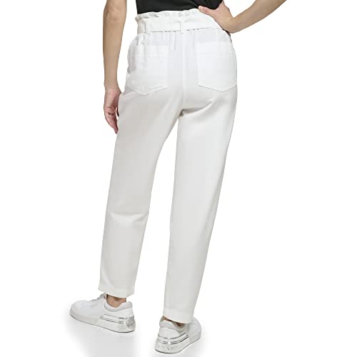 Calvin Klein Women's Conforming Wide Ring Belt Cotton Blend Slim Pant3
