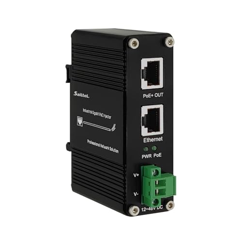 Inyector PoE industrial de 30W compatible con 802.3bt/at/af y montaje en pared