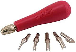 Speedball Linoleum Cutter Kit Assortment #1 - Linocut Carving Tools for Block Printing, Includes 5 Blades