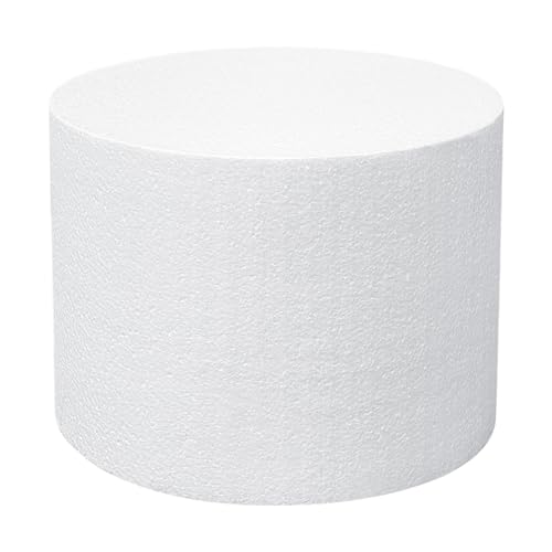 1 Pack Foam Cake Dummies 8 x 6 Inch White Dummy Cakes Styrofoam Sets 6 Inch Tall Fake Cake Dummy Cake for Holiday Christmas Crafts Making Wedding Birthday Cake Decorating
