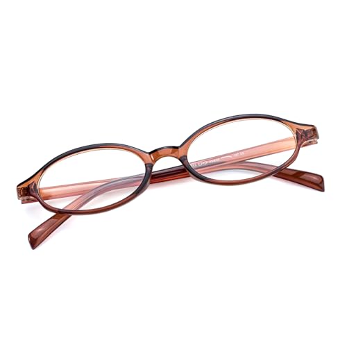 SODQW Fashion Fake Glasses Oval Y2K Eyewear Frame Anti Blue Light Trendy Glasses for Women Clear Cosplay