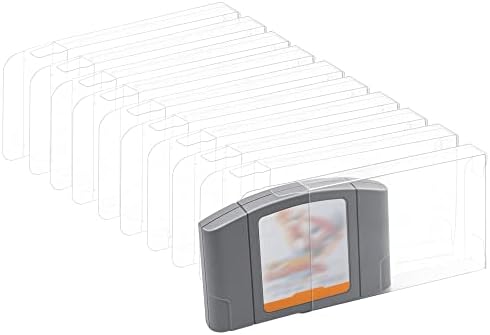 Mcbazel10 Pcs Clear Case Sleeve Protector for Nintendo N64 Games Cartridge Game Box Game Storage Case Protector for N64 Games